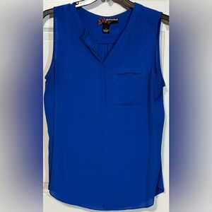 Peck & Peck Royal Blue Sleeveless Blouse size Large